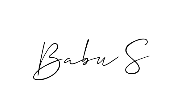 Similarly Allison_Script is the best handwritten signature design. Signature creator online .You can use it as an online autograph creator for name Babu S. Babu S signature style 2 images and pictures png