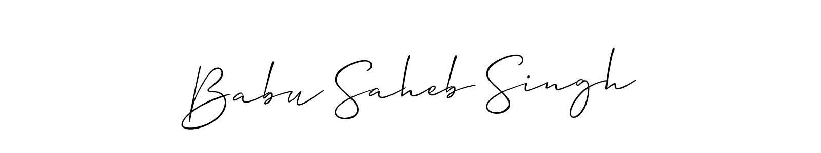 The best way (Allison_Script) to make a short signature is to pick only two or three words in your name. The name Babu Saheb Singh include a total of six letters. For converting this name. Babu Saheb Singh signature style 2 images and pictures png