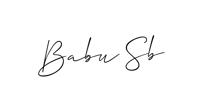 It looks lik you need a new signature style for name Babu Sb. Design unique handwritten (Allison_Script) signature with our free signature maker in just a few clicks. Babu Sb signature style 2 images and pictures png