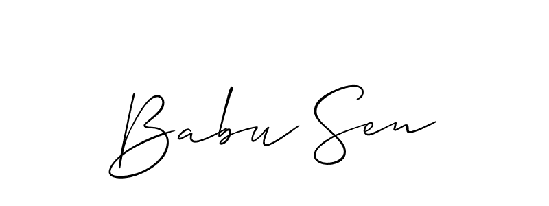 Also You can easily find your signature by using the search form. We will create Babu Sen name handwritten signature images for you free of cost using Allison_Script sign style. Babu Sen signature style 2 images and pictures png