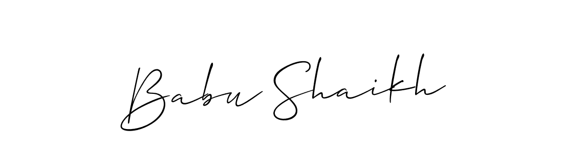Allison_Script is a professional signature style that is perfect for those who want to add a touch of class to their signature. It is also a great choice for those who want to make their signature more unique. Get Babu Shaikh name to fancy signature for free. Babu Shaikh signature style 2 images and pictures png