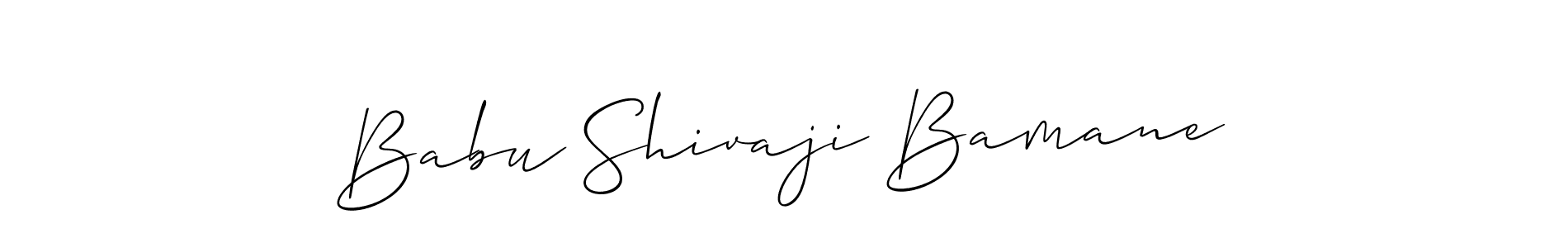 It looks lik you need a new signature style for name Babu Shivaji Bamane. Design unique handwritten (Allison_Script) signature with our free signature maker in just a few clicks. Babu Shivaji Bamane signature style 2 images and pictures png