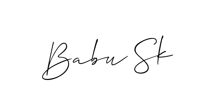 The best way (Allison_Script) to make a short signature is to pick only two or three words in your name. The name Babu Sk include a total of six letters. For converting this name. Babu Sk signature style 2 images and pictures png