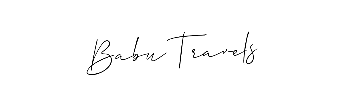 Allison_Script is a professional signature style that is perfect for those who want to add a touch of class to their signature. It is also a great choice for those who want to make their signature more unique. Get Babu Travels name to fancy signature for free. Babu Travels signature style 2 images and pictures png