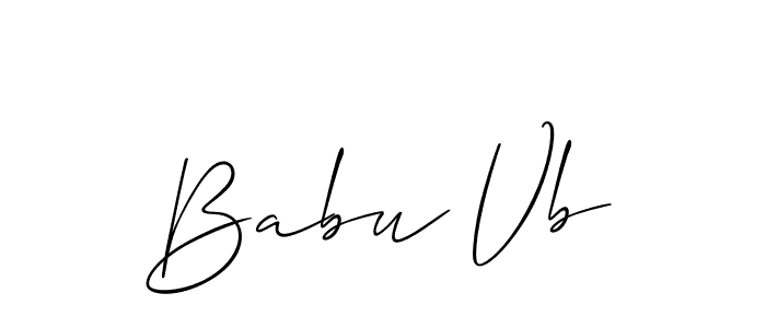 Make a beautiful signature design for name Babu Vb. With this signature (Allison_Script) style, you can create a handwritten signature for free. Babu Vb signature style 2 images and pictures png