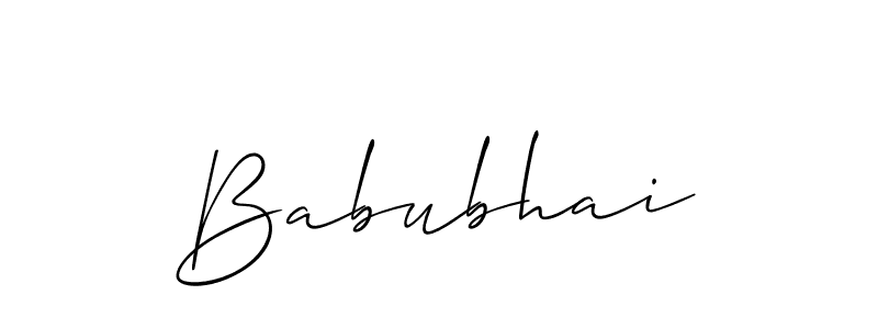 How to make Babubhai signature? Allison_Script is a professional autograph style. Create handwritten signature for Babubhai name. Babubhai signature style 2 images and pictures png