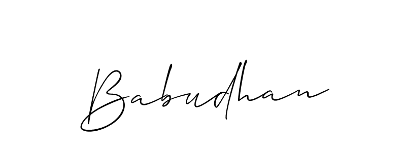 Babudhan stylish signature style. Best Handwritten Sign (Allison_Script) for my name. Handwritten Signature Collection Ideas for my name Babudhan. Babudhan signature style 2 images and pictures png