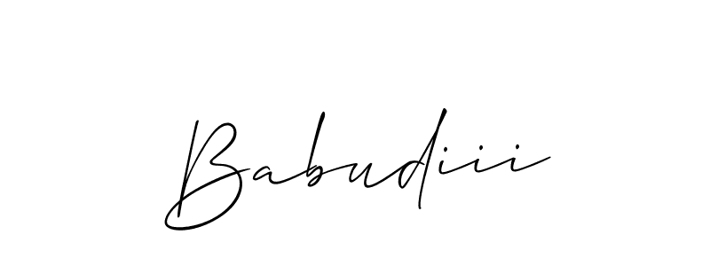 Use a signature maker to create a handwritten signature online. With this signature software, you can design (Allison_Script) your own signature for name Babudiii. Babudiii signature style 2 images and pictures png