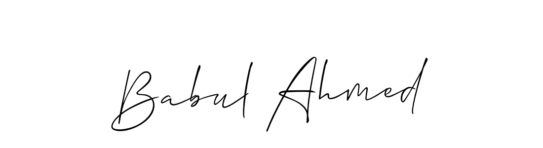 Use a signature maker to create a handwritten signature online. With this signature software, you can design (Allison_Script) your own signature for name Babul Ahmed. Babul Ahmed signature style 2 images and pictures png