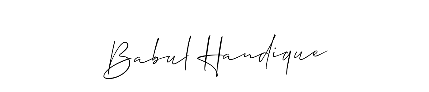 Also You can easily find your signature by using the search form. We will create Babul Handique name handwritten signature images for you free of cost using Allison_Script sign style. Babul Handique signature style 2 images and pictures png