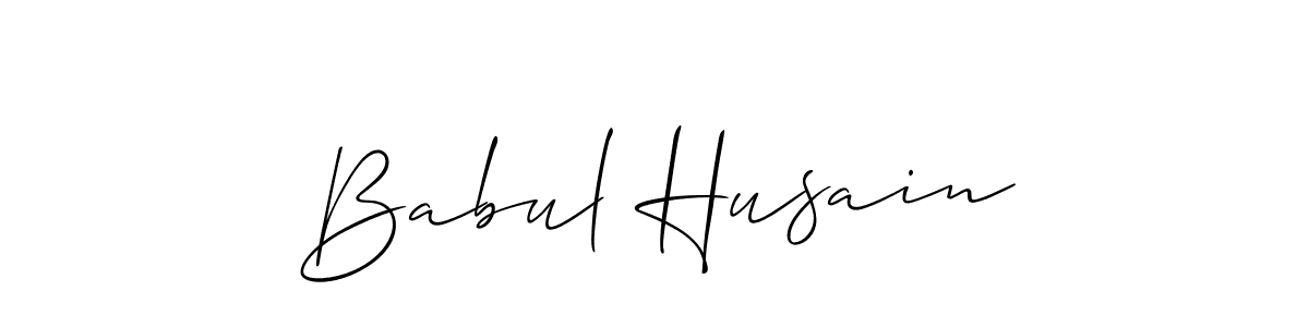 Allison_Script is a professional signature style that is perfect for those who want to add a touch of class to their signature. It is also a great choice for those who want to make their signature more unique. Get Babul Husain name to fancy signature for free. Babul Husain signature style 2 images and pictures png
