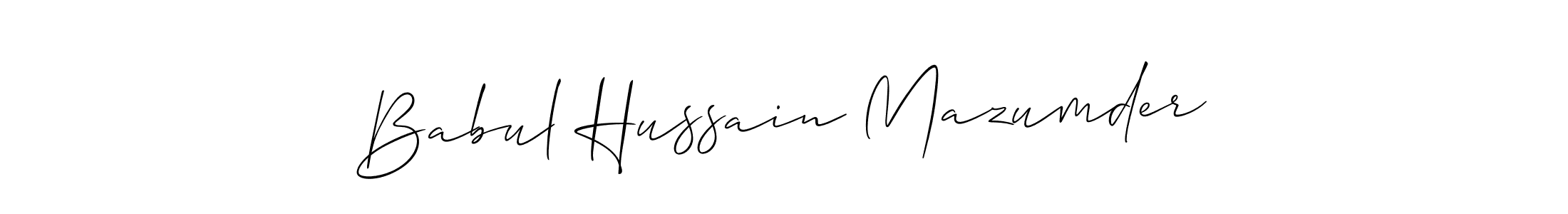 Make a short Babul Hussain Mazumder signature style. Manage your documents anywhere anytime using Allison_Script. Create and add eSignatures, submit forms, share and send files easily. Babul Hussain Mazumder signature style 2 images and pictures png