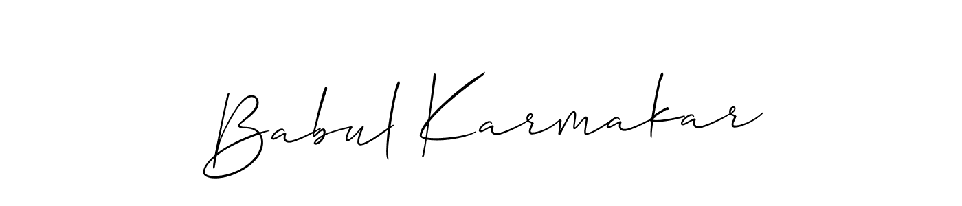 Make a beautiful signature design for name Babul Karmakar. With this signature (Allison_Script) style, you can create a handwritten signature for free. Babul Karmakar signature style 2 images and pictures png