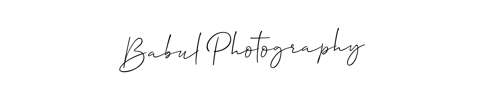 How to make Babul Photography name signature. Use Allison_Script style for creating short signs online. This is the latest handwritten sign. Babul Photography signature style 2 images and pictures png