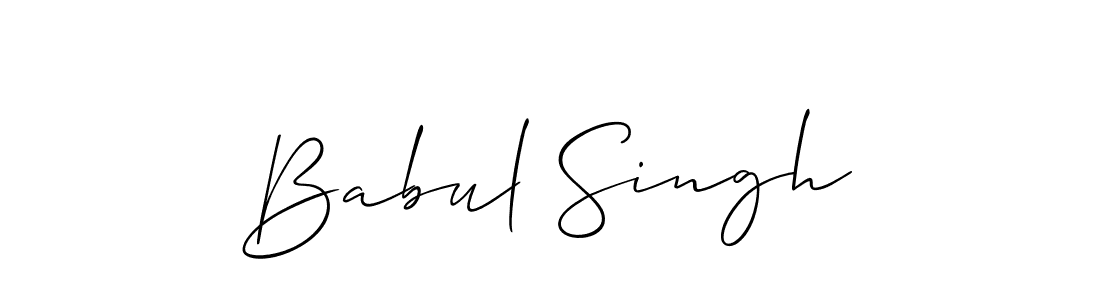 Use a signature maker to create a handwritten signature online. With this signature software, you can design (Allison_Script) your own signature for name Babul Singh. Babul Singh signature style 2 images and pictures png