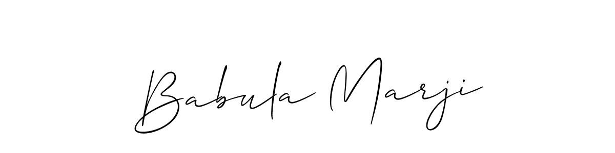 Also we have Babula Marji name is the best signature style. Create professional handwritten signature collection using Allison_Script autograph style. Babula Marji signature style 2 images and pictures png