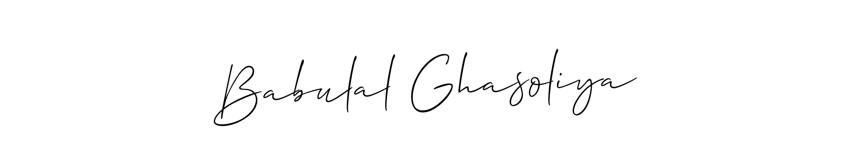 Also You can easily find your signature by using the search form. We will create Babulal Ghasoliya name handwritten signature images for you free of cost using Allison_Script sign style. Babulal Ghasoliya signature style 2 images and pictures png