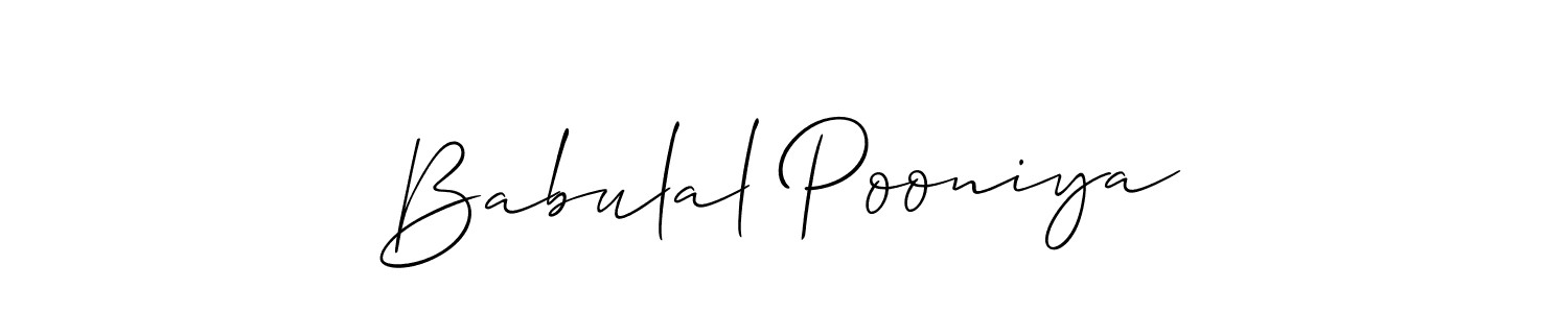 Babulal Pooniya stylish signature style. Best Handwritten Sign (Allison_Script) for my name. Handwritten Signature Collection Ideas for my name Babulal Pooniya. Babulal Pooniya signature style 2 images and pictures png