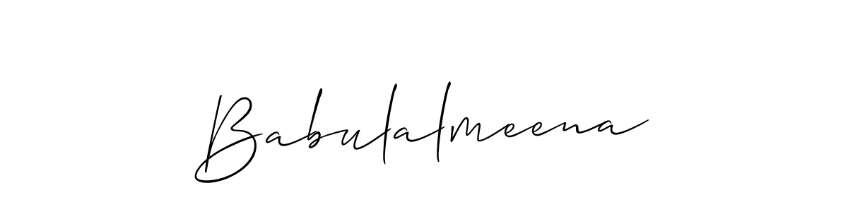 Babulalmeena stylish signature style. Best Handwritten Sign (Allison_Script) for my name. Handwritten Signature Collection Ideas for my name Babulalmeena. Babulalmeena signature style 2 images and pictures png