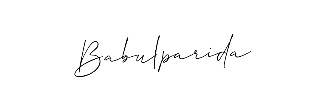 Make a short Babulparida signature style. Manage your documents anywhere anytime using Allison_Script. Create and add eSignatures, submit forms, share and send files easily. Babulparida signature style 2 images and pictures png