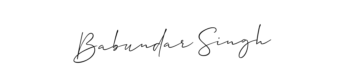 Make a beautiful signature design for name Babundar Singh. With this signature (Allison_Script) style, you can create a handwritten signature for free. Babundar Singh signature style 2 images and pictures png