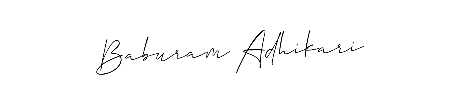 The best way (Allison_Script) to make a short signature is to pick only two or three words in your name. The name Baburam Adhikari include a total of six letters. For converting this name. Baburam Adhikari signature style 2 images and pictures png