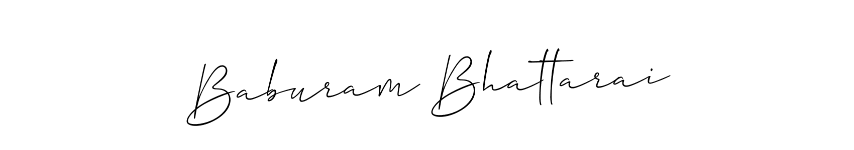 Design your own signature with our free online signature maker. With this signature software, you can create a handwritten (Allison_Script) signature for name Baburam Bhattarai. Baburam Bhattarai signature style 2 images and pictures png