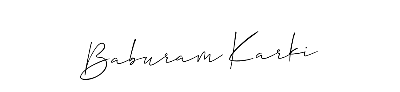 Design your own signature with our free online signature maker. With this signature software, you can create a handwritten (Allison_Script) signature for name Baburam Karki. Baburam Karki signature style 2 images and pictures png