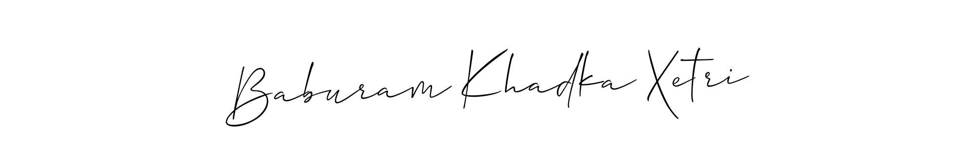 Also we have Baburam Khadka Xetri name is the best signature style. Create professional handwritten signature collection using Allison_Script autograph style. Baburam Khadka Xetri signature style 2 images and pictures png