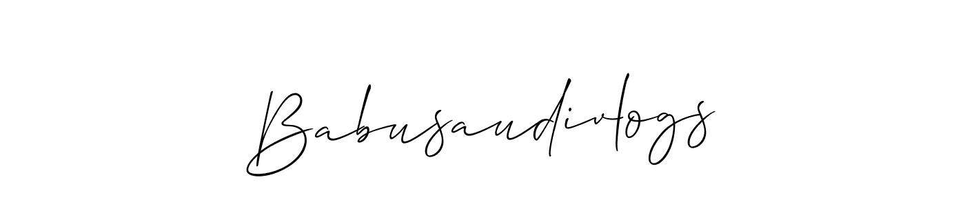 You should practise on your own different ways (Allison_Script) to write your name (Babusaudivlogs) in signature. don't let someone else do it for you. Babusaudivlogs signature style 2 images and pictures png