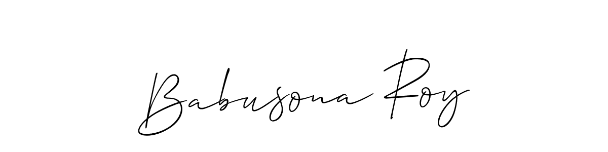 You should practise on your own different ways (Allison_Script) to write your name (Babusona Roy) in signature. don't let someone else do it for you. Babusona Roy signature style 2 images and pictures png