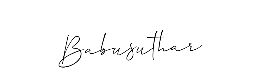 Design your own signature with our free online signature maker. With this signature software, you can create a handwritten (Allison_Script) signature for name Babusuthar. Babusuthar signature style 2 images and pictures png