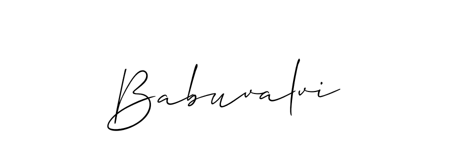 How to Draw Babuvalvi signature style? Allison_Script is a latest design signature styles for name Babuvalvi. Babuvalvi signature style 2 images and pictures png