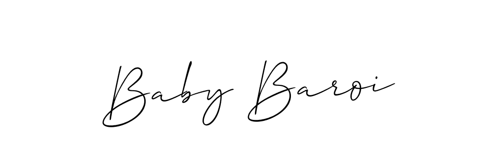 Make a beautiful signature design for name Baby Baroi. With this signature (Allison_Script) style, you can create a handwritten signature for free. Baby Baroi signature style 2 images and pictures png