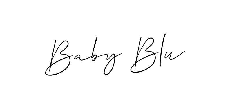 How to make Baby Blu name signature. Use Allison_Script style for creating short signs online. This is the latest handwritten sign. Baby Blu signature style 2 images and pictures png