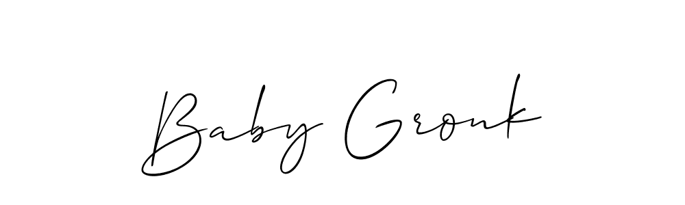 Also we have Baby Gronk name is the best signature style. Create professional handwritten signature collection using Allison_Script autograph style. Baby Gronk signature style 2 images and pictures png