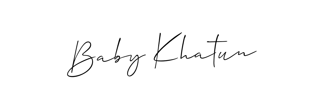 Create a beautiful signature design for name Baby Khatun. With this signature (Allison_Script) fonts, you can make a handwritten signature for free. Baby Khatun signature style 2 images and pictures png