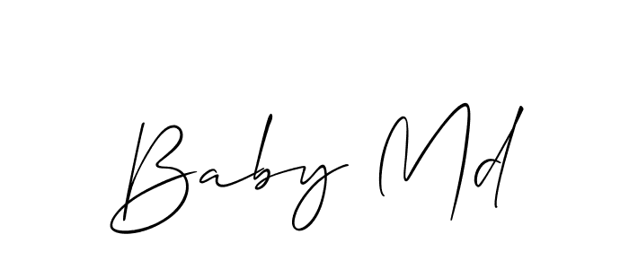 You should practise on your own different ways (Allison_Script) to write your name (Baby Md) in signature. don't let someone else do it for you. Baby Md signature style 2 images and pictures png