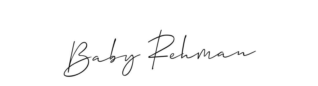 It looks lik you need a new signature style for name Baby Rehman. Design unique handwritten (Allison_Script) signature with our free signature maker in just a few clicks. Baby Rehman signature style 2 images and pictures png
