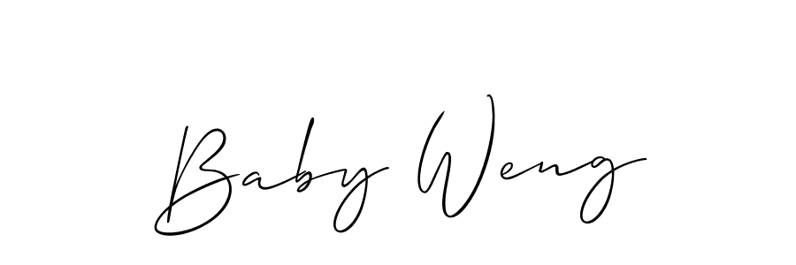 Create a beautiful signature design for name Baby Weng. With this signature (Allison_Script) fonts, you can make a handwritten signature for free. Baby Weng signature style 2 images and pictures png