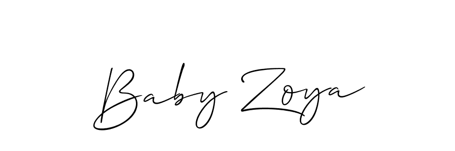 if you are searching for the best signature style for your name Baby Zoya. so please give up your signature search. here we have designed multiple signature styles  using Allison_Script. Baby Zoya signature style 2 images and pictures png
