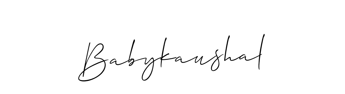 How to make Babykaushal signature? Allison_Script is a professional autograph style. Create handwritten signature for Babykaushal name. Babykaushal signature style 2 images and pictures png