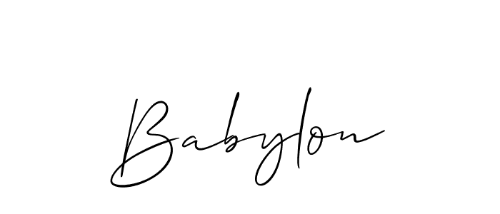 You should practise on your own different ways (Allison_Script) to write your name (Babylon) in signature. don't let someone else do it for you. Babylon signature style 2 images and pictures png