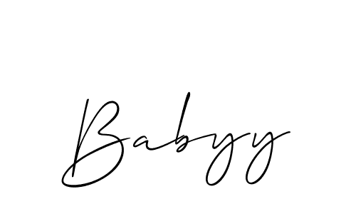 How to make Babyy name signature. Use Allison_Script style for creating short signs online. This is the latest handwritten sign. Babyy signature style 2 images and pictures png