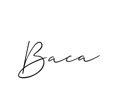 Create a beautiful signature design for name Baca. With this signature (Allison_Script) fonts, you can make a handwritten signature for free. Baca signature style 2 images and pictures png