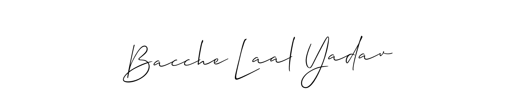 Allison_Script is a professional signature style that is perfect for those who want to add a touch of class to their signature. It is also a great choice for those who want to make their signature more unique. Get Bacche Laal Yadav name to fancy signature for free. Bacche Laal Yadav signature style 2 images and pictures png
