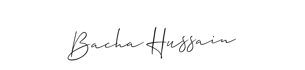 Also we have Bacha Hussain name is the best signature style. Create professional handwritten signature collection using Allison_Script autograph style. Bacha Hussain signature style 2 images and pictures png
