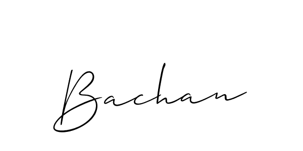 Make a beautiful signature design for name Bachan. With this signature (Allison_Script) style, you can create a handwritten signature for free. Bachan signature style 2 images and pictures png