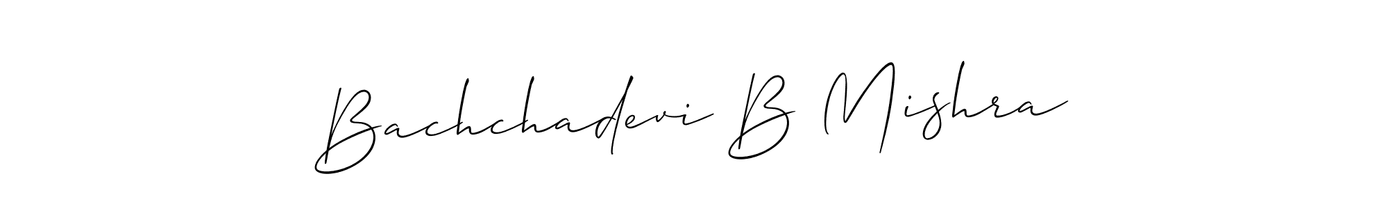 It looks lik you need a new signature style for name Bachchadevi B Mishra. Design unique handwritten (Allison_Script) signature with our free signature maker in just a few clicks. Bachchadevi B Mishra signature style 2 images and pictures png