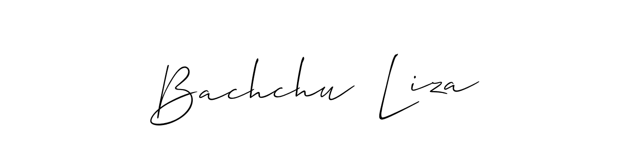 Allison_Script is a professional signature style that is perfect for those who want to add a touch of class to their signature. It is also a great choice for those who want to make their signature more unique. Get Bachchu  Liza name to fancy signature for free. Bachchu  Liza signature style 2 images and pictures png